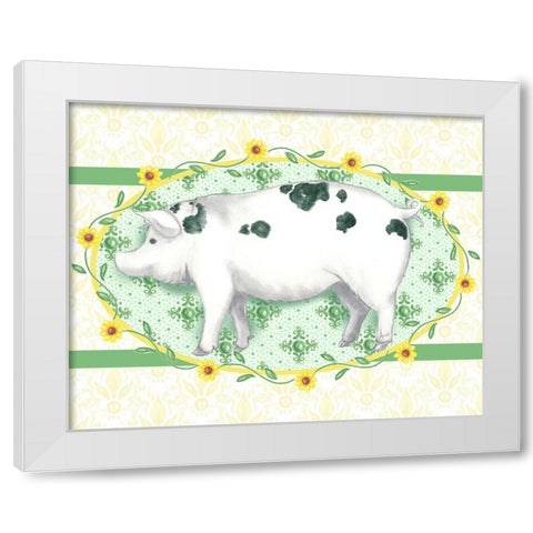 Piggy Wiggy III White Modern Wood Framed Art Print by Metz, Andi