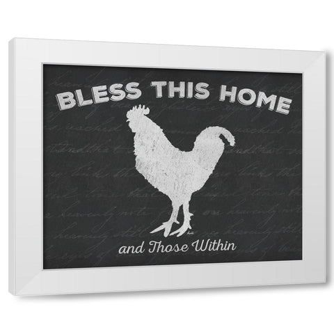 Bless This Home And Those Within White Modern Wood Framed Art Print by Metz, Andi
