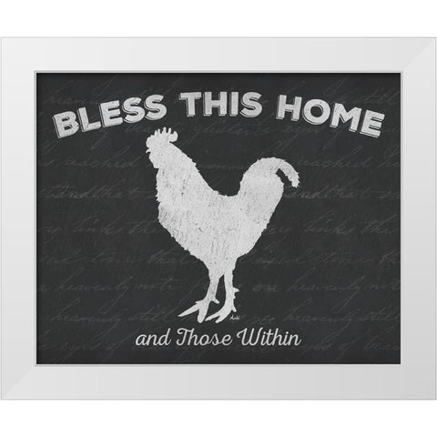Bless This Home And Those Within White Modern Wood Framed Art Print by Metz, Andi