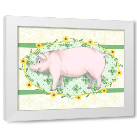 Piggy Wiggy I White Modern Wood Framed Art Print by Metz, Andi