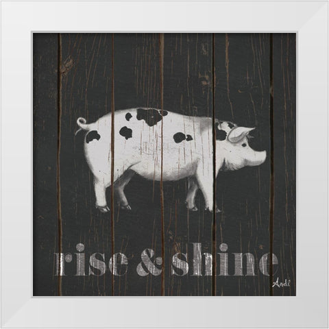 Wood Farm II White Modern Wood Framed Art Print by Metz, Andi
