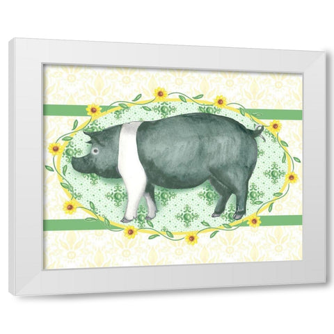 Piggy Wiggy II White Modern Wood Framed Art Print by Metz, Andi