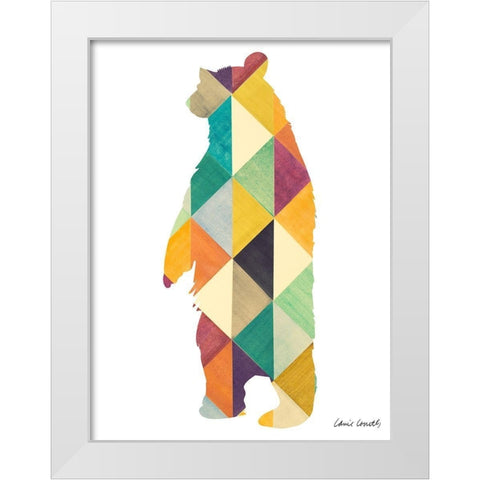 Uptown Bear White Modern Wood Framed Art Print by Loreth, Lanie
