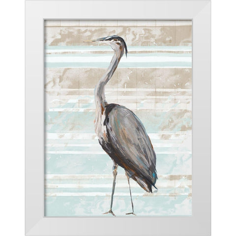 Grey Heron I White Modern Wood Framed Art Print by DeRice, Julie