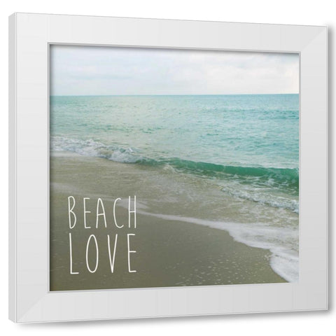 Beach Love White Modern Wood Framed Art Print by Bryant, Susan