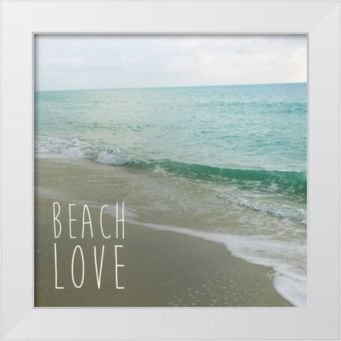 Beach Love White Modern Wood Framed Art Print by Bryant, Susan