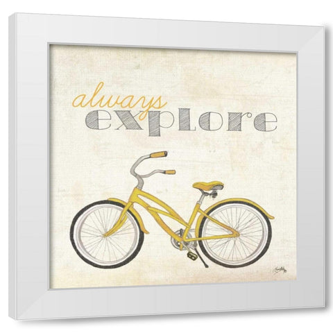 Explore and Adventure I White Modern Wood Framed Art Print by Medley, Elizabeth
