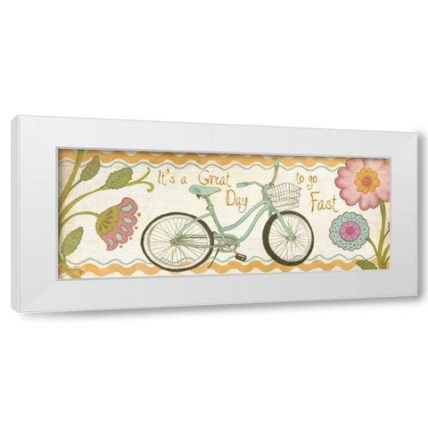 Fun Wheels II White Modern Wood Framed Art Print by Medley, Elizabeth