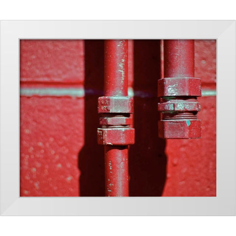 Pipes I White Modern Wood Framed Art Print by Peck, Gail