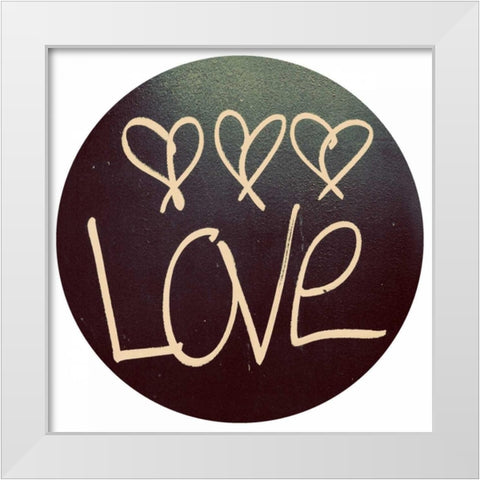 Triple Love and Hope Circle I White Modern Wood Framed Art Print by Peck, Gail