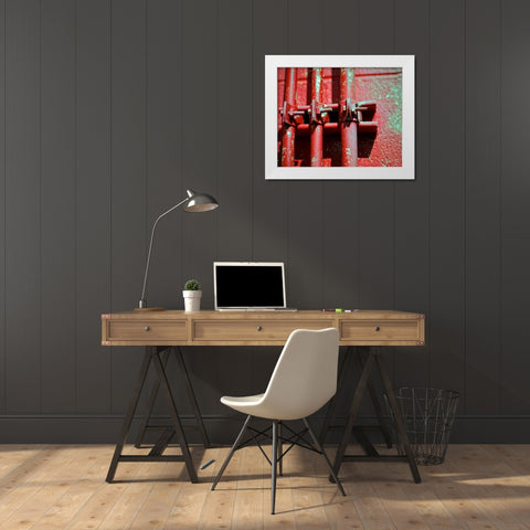 Pipes II White Modern Wood Framed Art Print by Peck, Gail