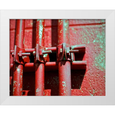 Pipes II White Modern Wood Framed Art Print by Peck, Gail