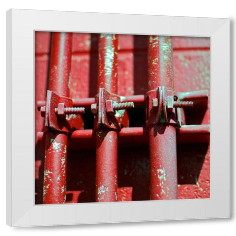 Pipes Square II White Modern Wood Framed Art Print by Peck, Gail