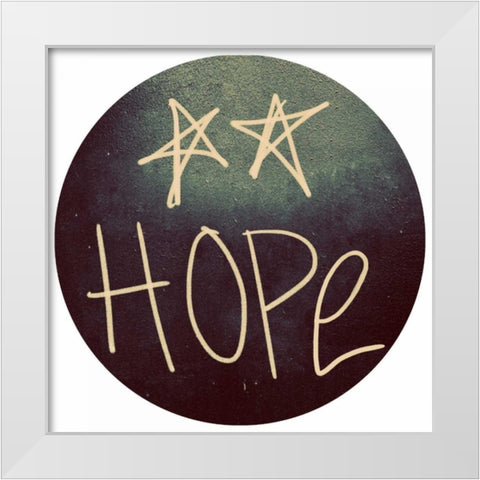 Triple Love and Hope Circle II White Modern Wood Framed Art Print by Peck, Gail