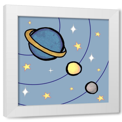 Partial Solar System White Modern Wood Framed Art Print by Medley, Elizabeth