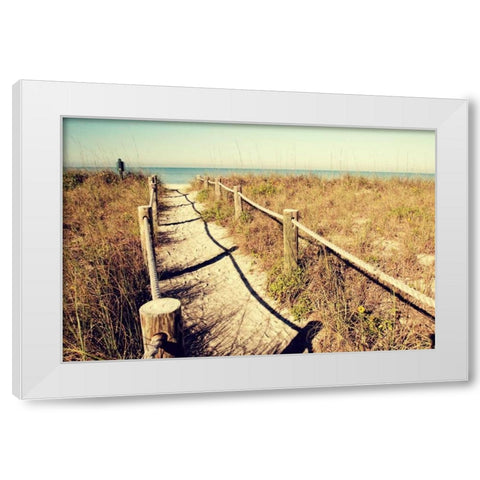 Sandy Path I White Modern Wood Framed Art Print by Peck, Gail