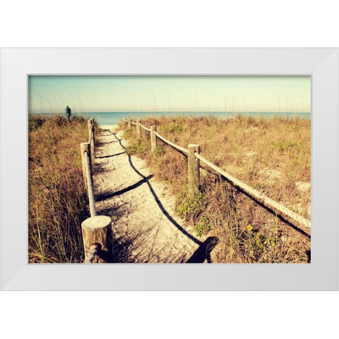 Sandy Path I White Modern Wood Framed Art Print by Peck, Gail
