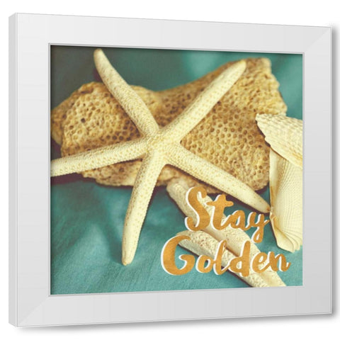 Stay Golden White Modern Wood Framed Art Print by Peck, Gail