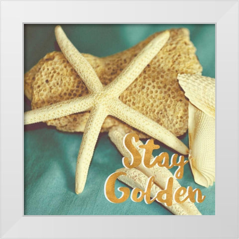 Stay Golden White Modern Wood Framed Art Print by Peck, Gail