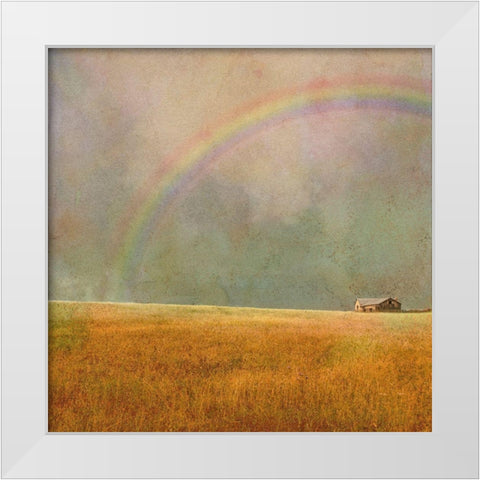 After The Rain Rainbow White Modern Wood Framed Art Print by Mabat, Ynon