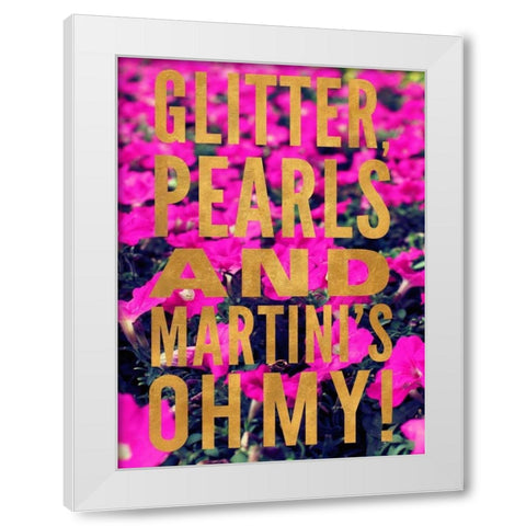 Glittery Flower III White Modern Wood Framed Art Print by Bryant, Susan