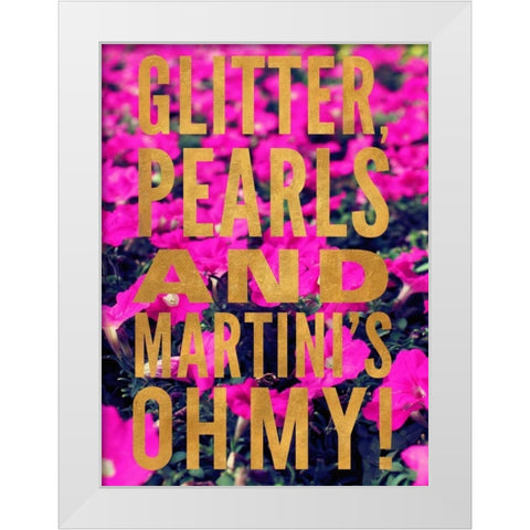 Glittery Flower III White Modern Wood Framed Art Print by Bryant, Susan