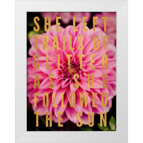 Glittery Flower I White Modern Wood Framed Art Print by Bryant, Susan