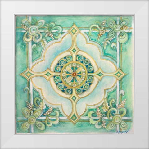 French Medallion IV White Modern Wood Framed Art Print by Gaynor, Janice