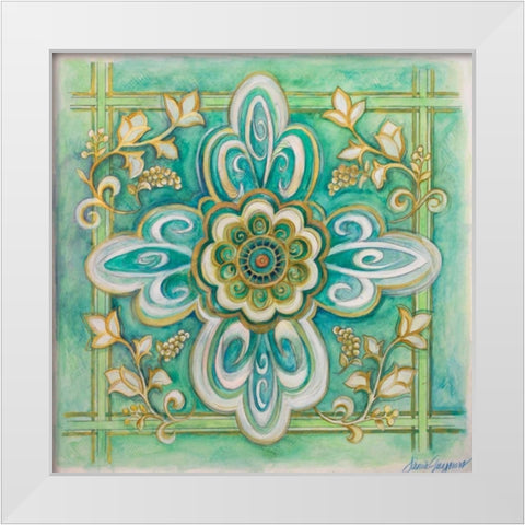 French Medallion II White Modern Wood Framed Art Print by Gaynor, Janice
