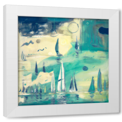 Fantasy Sailing White Modern Wood Framed Art Print by Meneely, Dan
