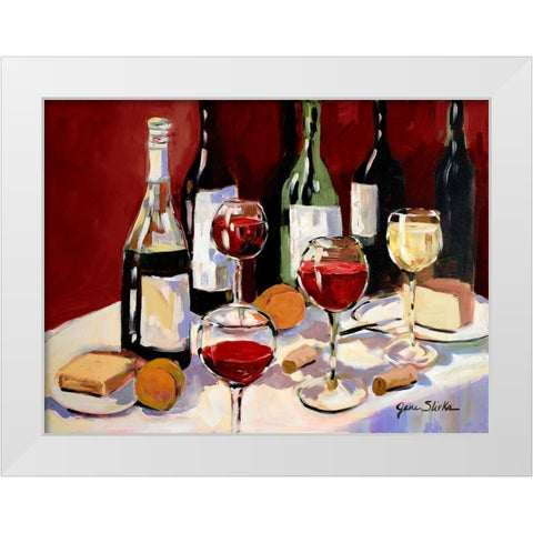 Wine Tasting White Modern Wood Framed Art Print by Slivka, Jane