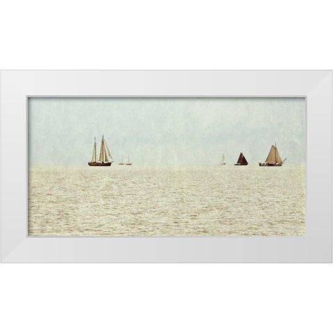 Sail Boats White Modern Wood Framed Art Print by Mansfield, Kathy