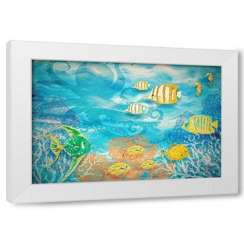 Under the Sea White Modern Wood Framed Art Print by DeRice, Julie