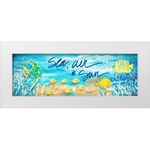Under the Sea Panel I White Modern Wood Framed Art Print by DeRice, Julie