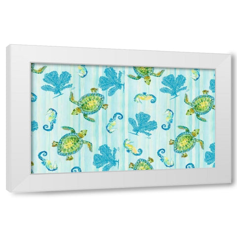 Sealife Rectangle III White Modern Wood Framed Art Print by DeRice, Julie
