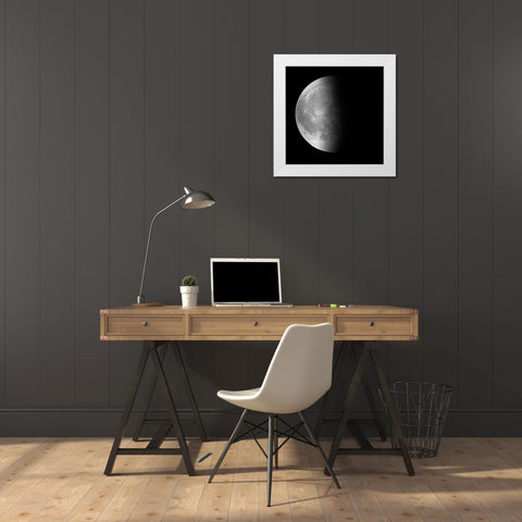 Moon Phase III White Modern Wood Framed Art Print by Peck, Gail