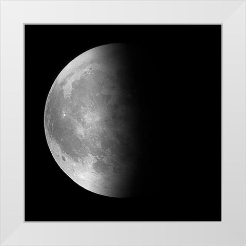Moon Phase III White Modern Wood Framed Art Print by Peck, Gail