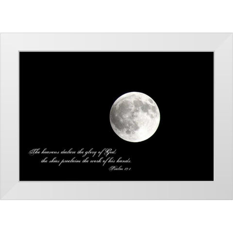 Full Moon White Modern Wood Framed Art Print by Peck, Gail