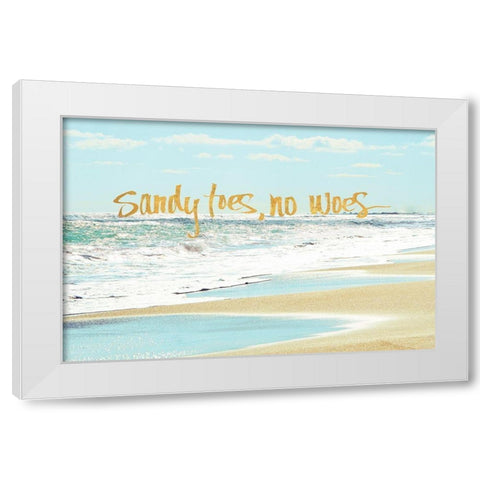 Sandy Toes, No Woes White Modern Wood Framed Art Print by Nawrocke, Bruce