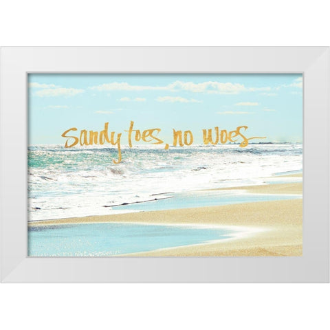 Sandy Toes, No Woes White Modern Wood Framed Art Print by Nawrocke, Bruce