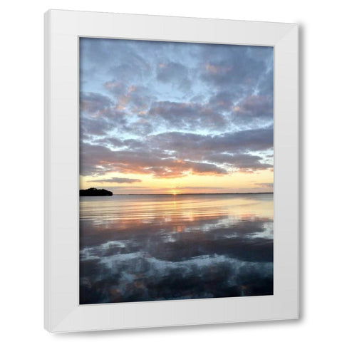 Lake Eustis Sunset White Modern Wood Framed Art Print by Nawrocke, Bruce