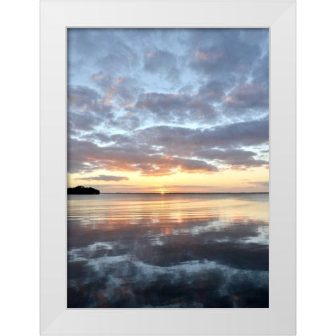 Lake Eustis Sunset White Modern Wood Framed Art Print by Nawrocke, Bruce