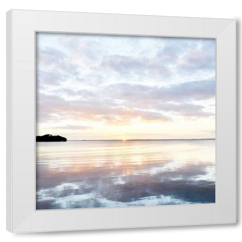 Peaceful Lake White Modern Wood Framed Art Print by Nawrocke, Bruce