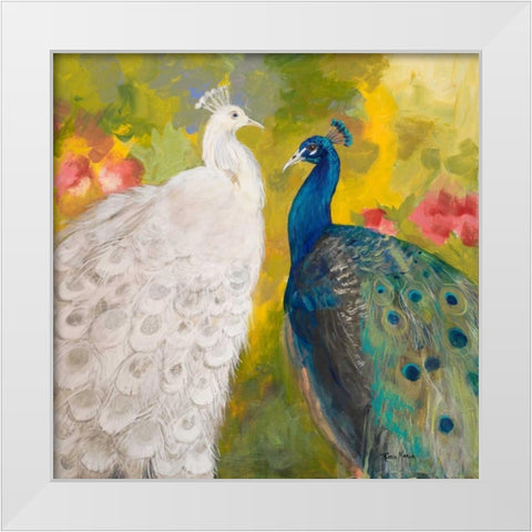 Royal Plumes White Modern Wood Framed Art Print by Maria, Robin