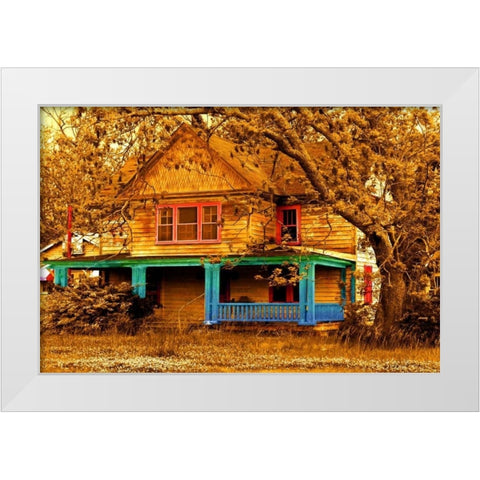 Porch in Blues White Modern Wood Framed Art Print by Mabat, Ynon