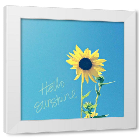 Hello Sunshine White Modern Wood Framed Art Print by Saghini, Lisa Hill