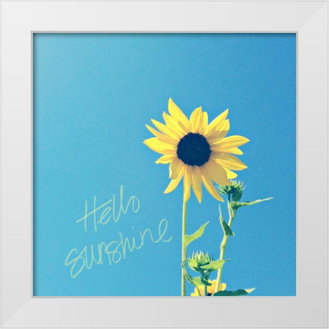 Hello Sunshine White Modern Wood Framed Art Print by Saghini, Lisa Hill