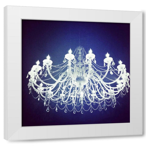 Chandelier Border White Modern Wood Framed Art Print by Saghini, Lisa Hill