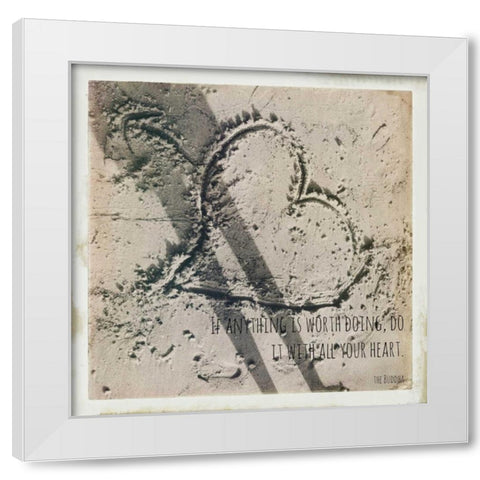 Shadow Hearts Buddha White Modern Wood Framed Art Print by Saghini, Lisa Hill