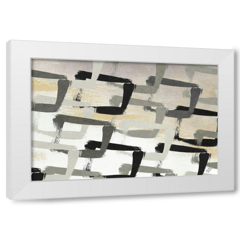 Gray Abstract White Modern Wood Framed Art Print by Marcon, Michael